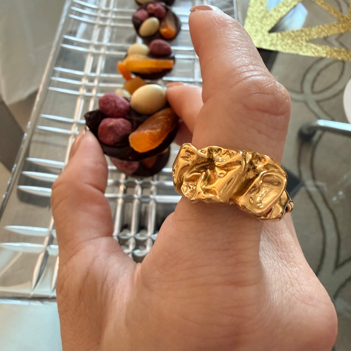 Stainless steel waterproof adjustable Lava Ring