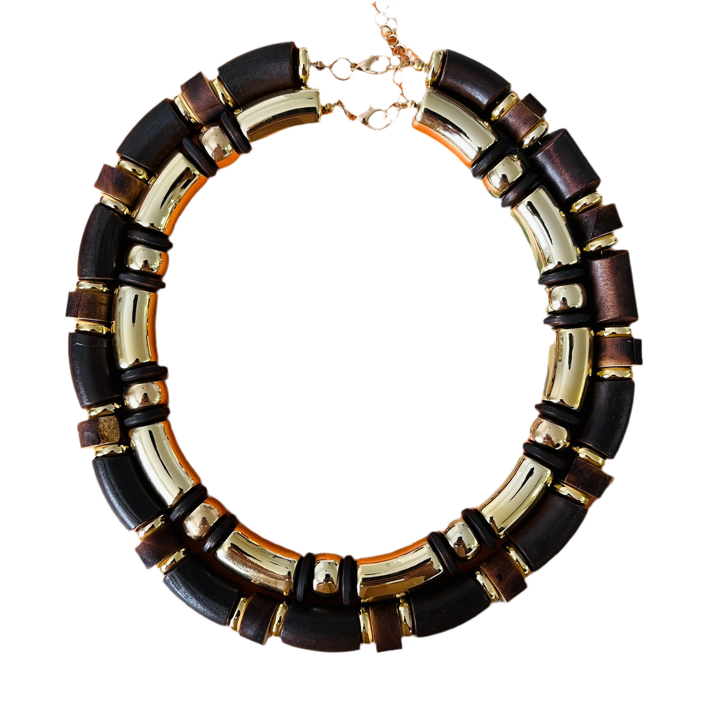Bundle bold acrylic and wood necklace