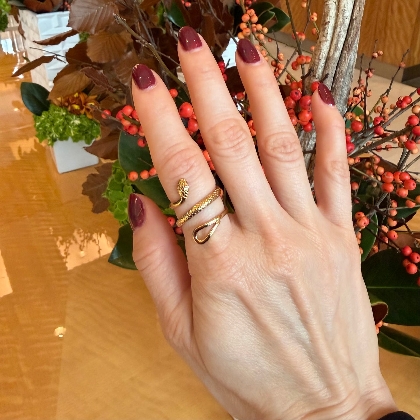 Stainless steel waterproof Snake adjustable Ring