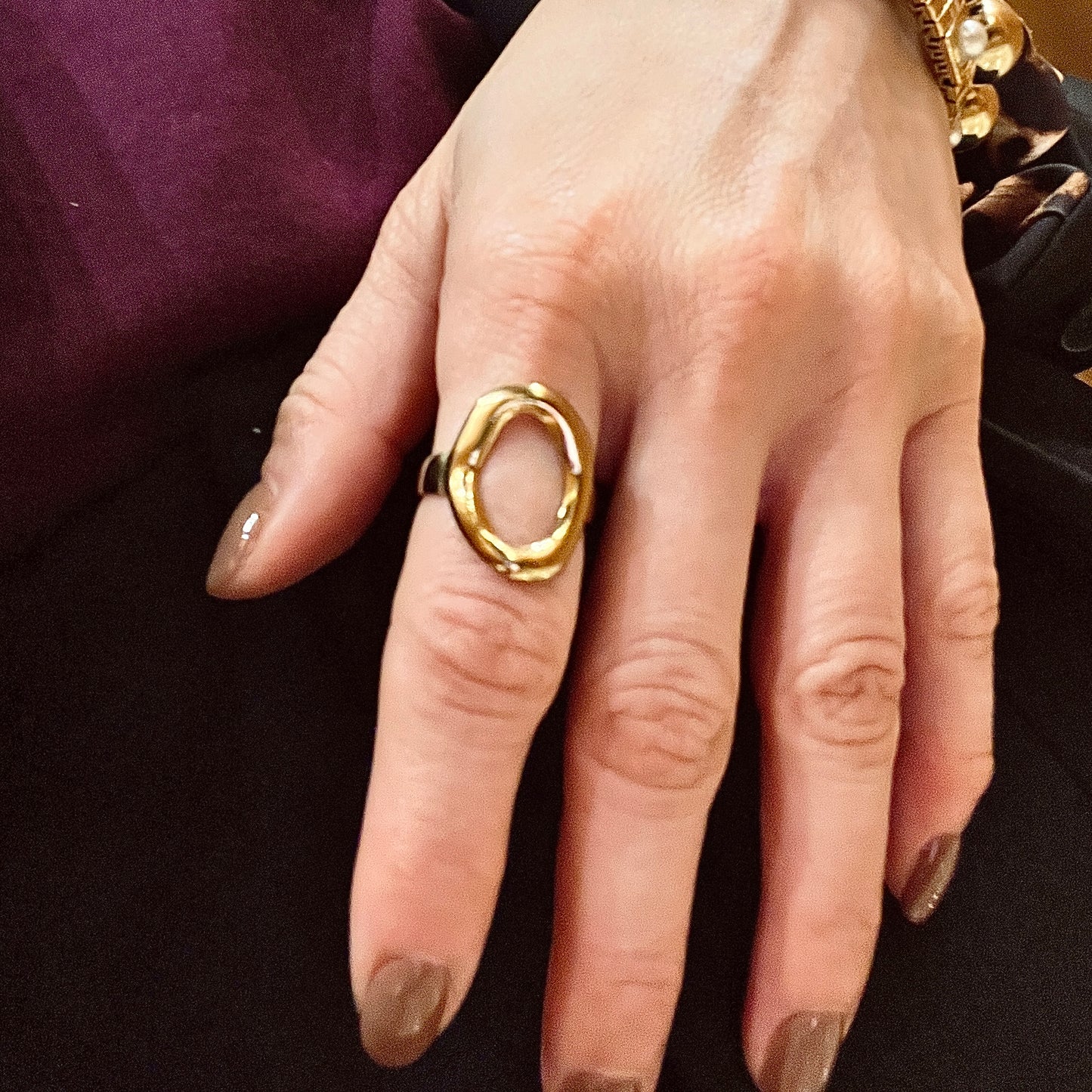 Stainless steel waterproof Oval adjustable Ring