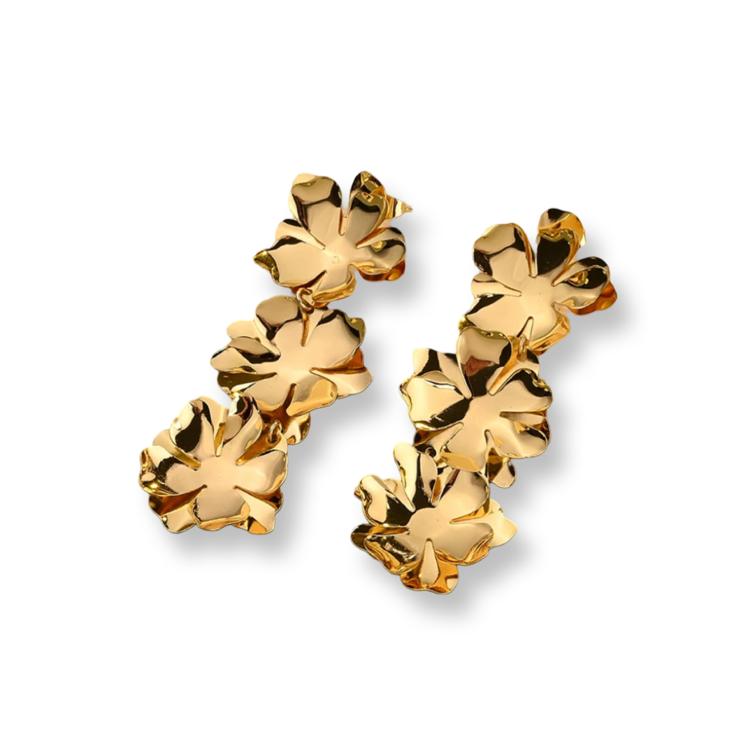 Stainless steel Flowers dangle earrings