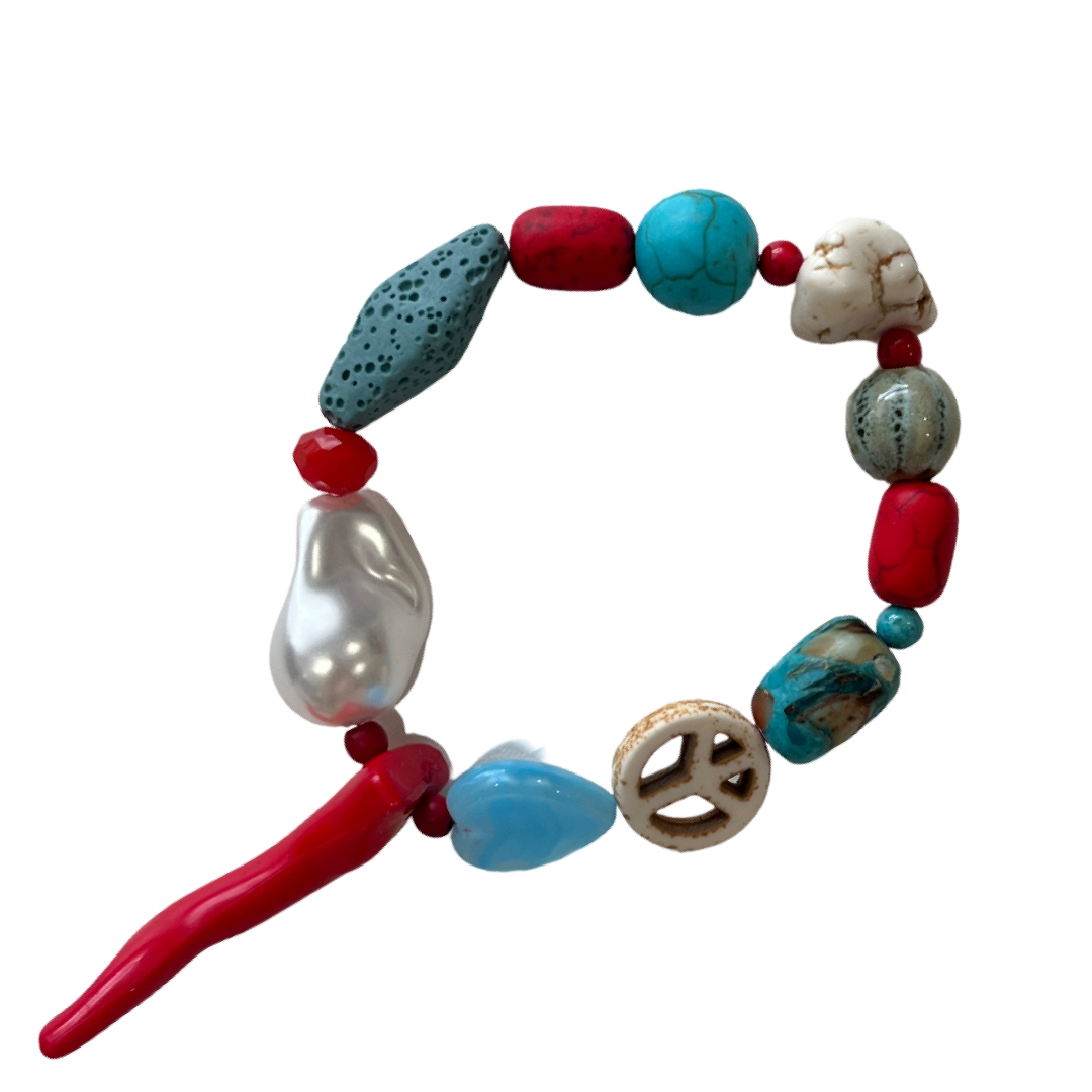 Beaded elastic bracelet