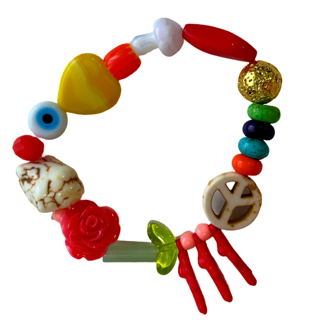 Beaded elastic bracelet