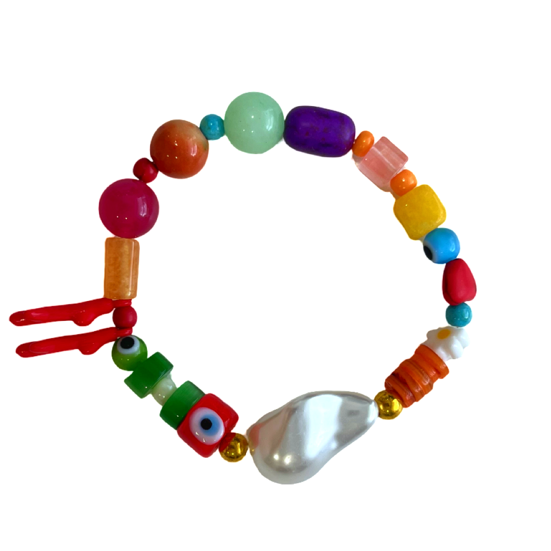 Beaded elastic bracelet