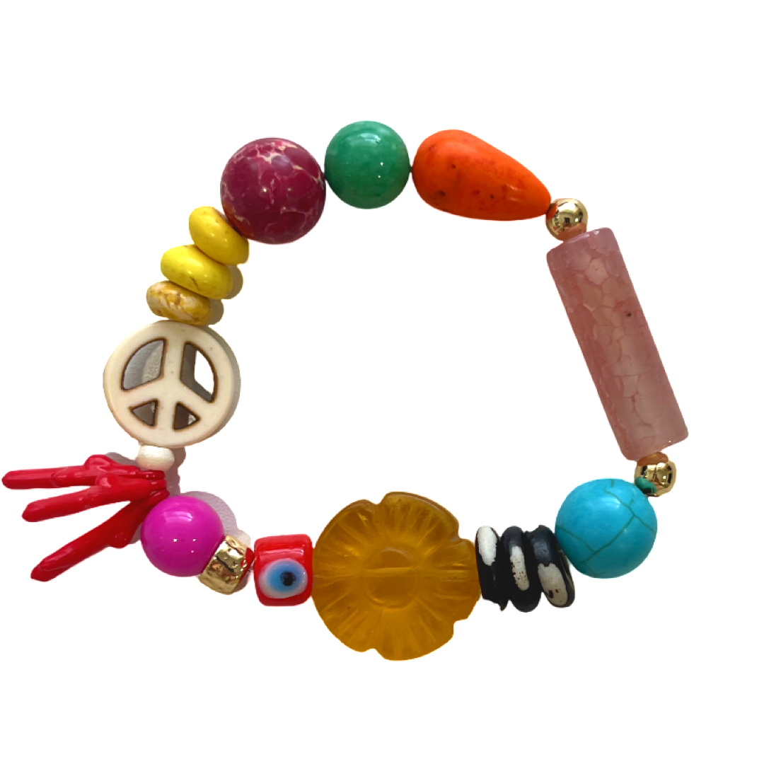 Beaded elastic bracelet