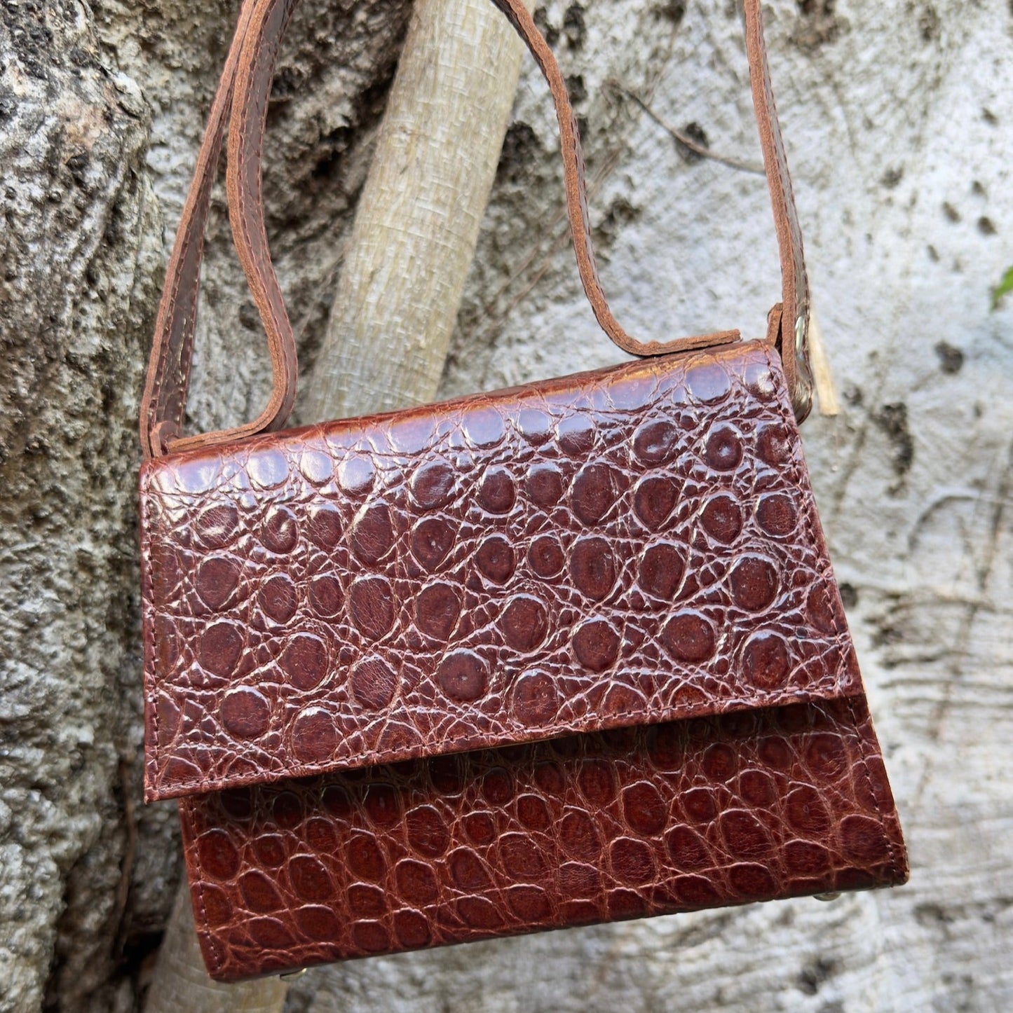 Martina structured handmade leather bag from Buenos Aires
