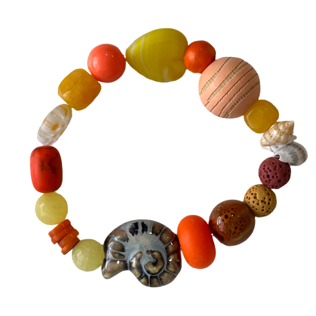 Beaded elastic bracelet