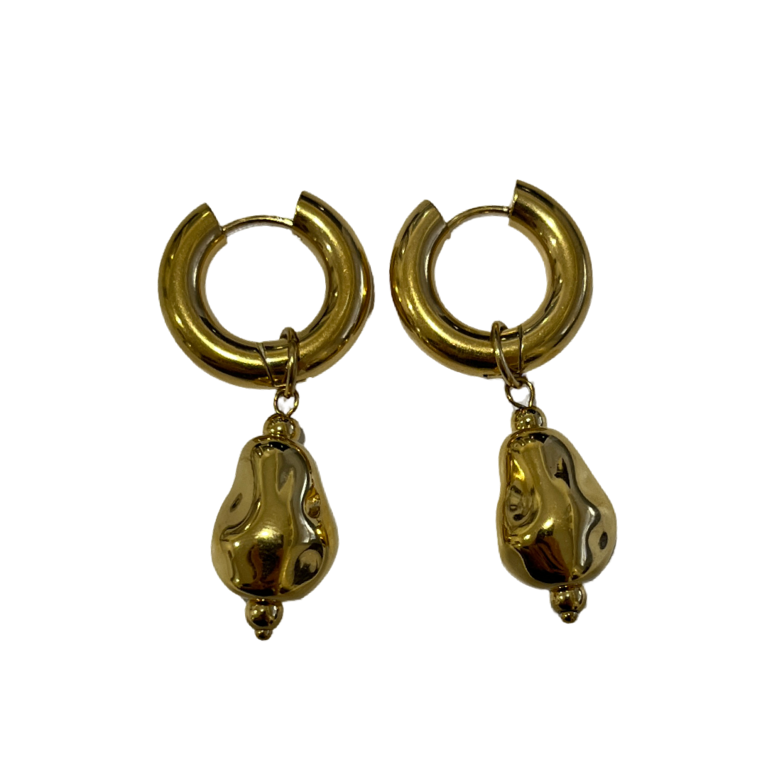 Stainless steel waterproof Peanut Pendant Hoops