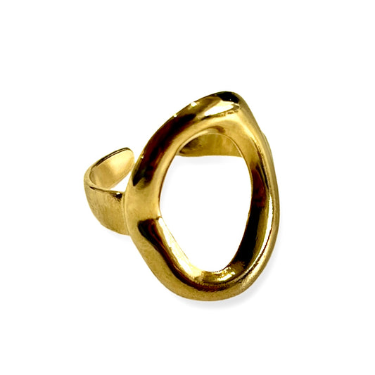 Stainless steel waterproof Oval adjustable Ring