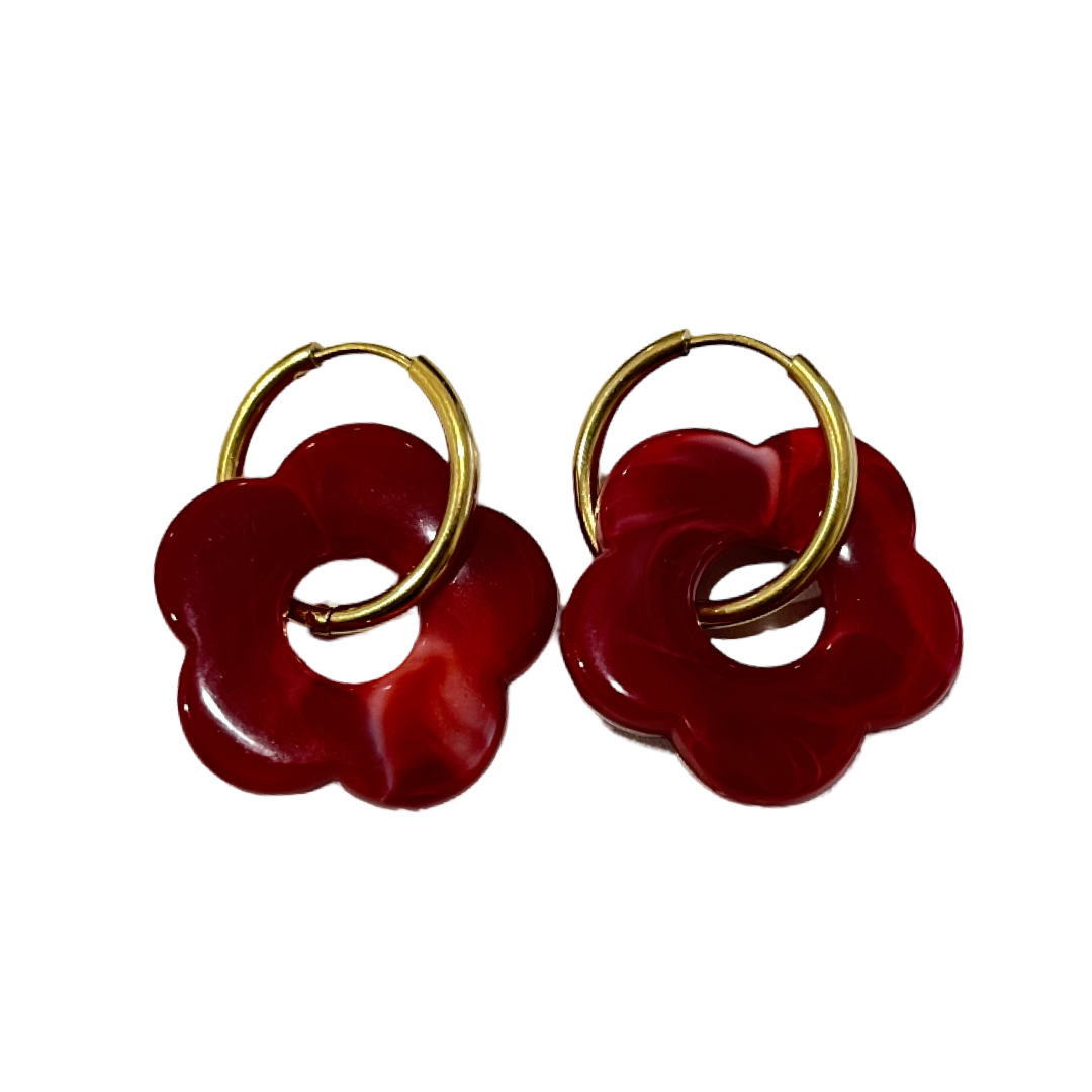 Stainless steel resin Flower Hoops