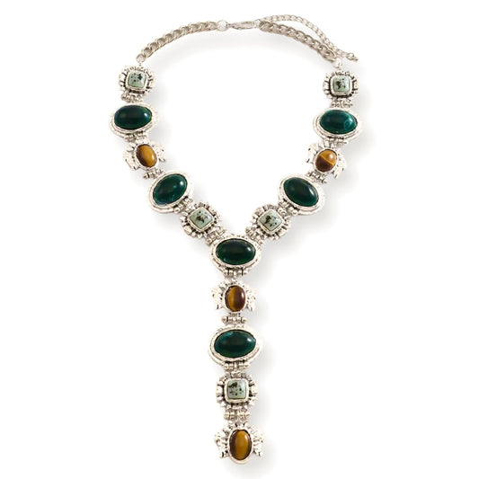 Boho Imitation natural stone chunky necklace