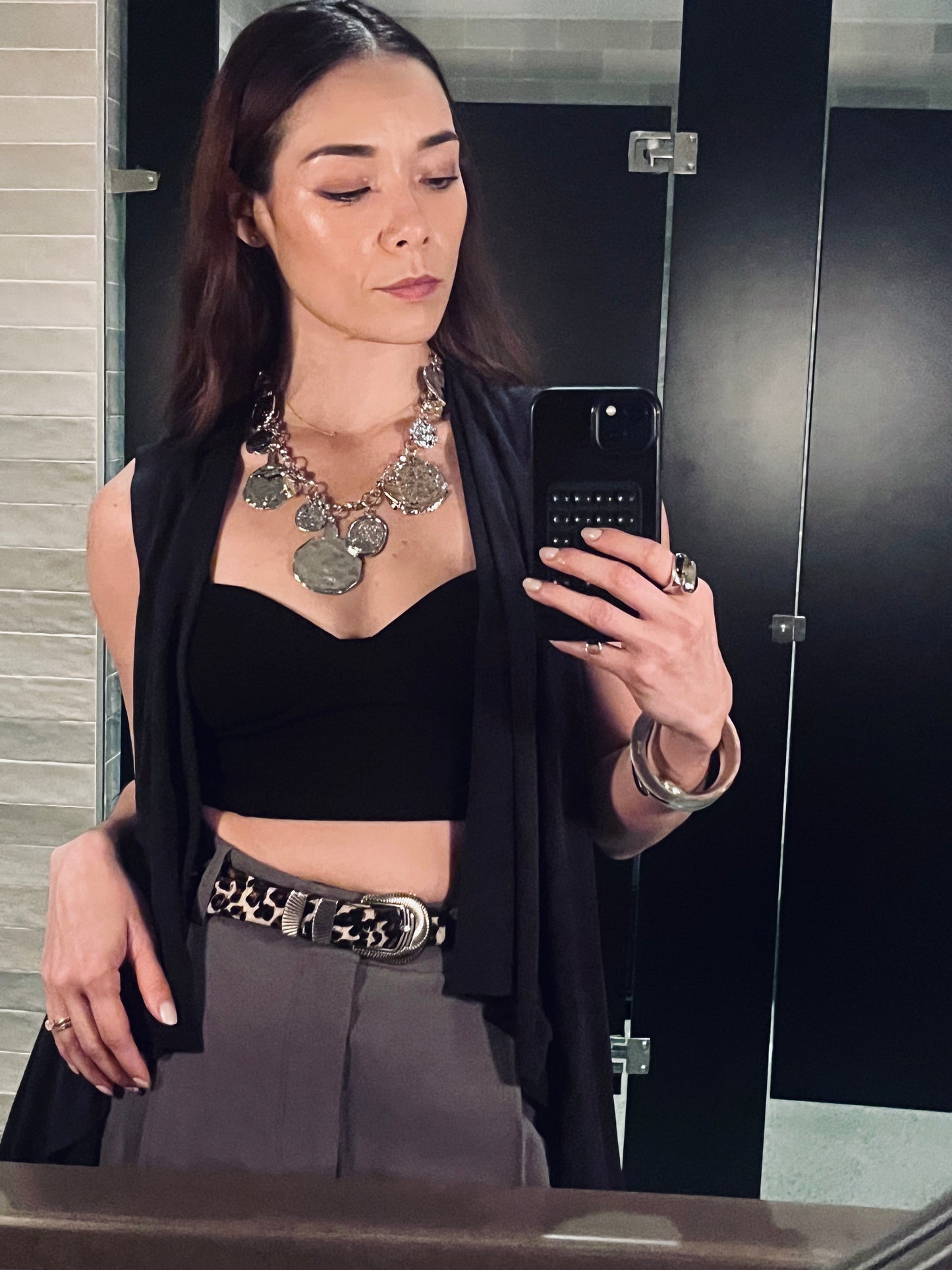 Elegant bold Heart and Coins Adjustable Necklace