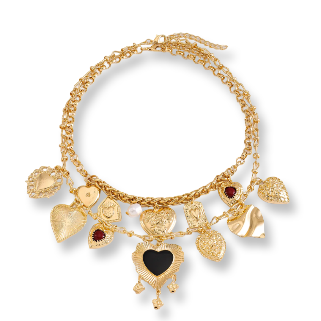 Bold Hearts Adjustable Necklace