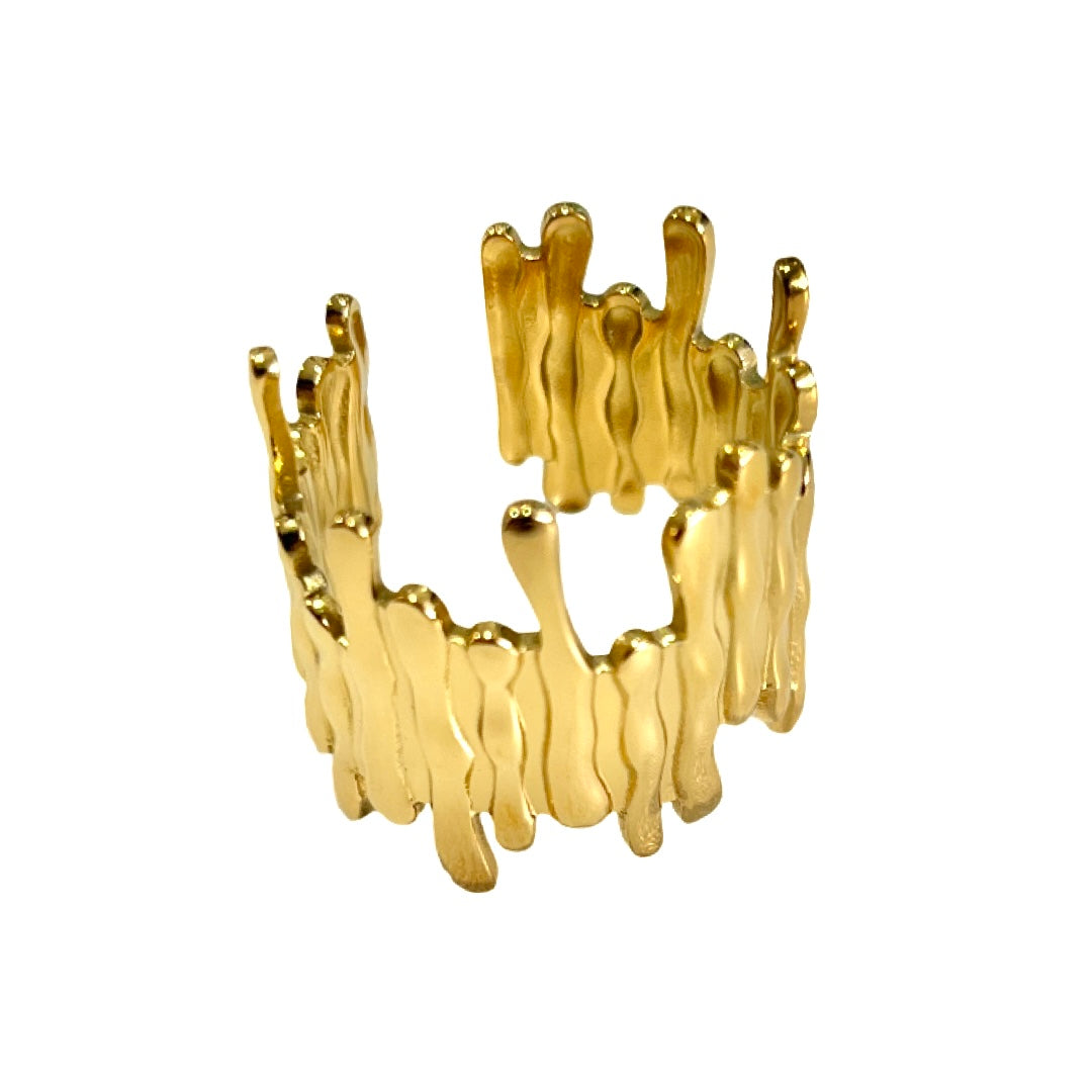 Stainless steel waterproof Irregular adjustable Ring