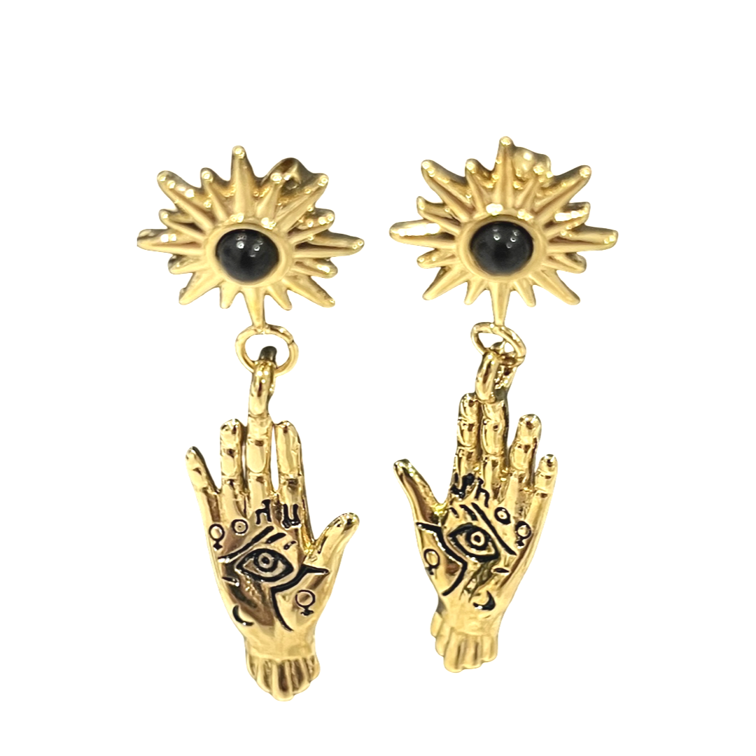 Stainless steel waterproof Dangle Fortune Earrings