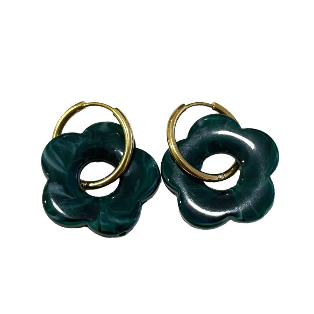 Stainless steel resin Flower Hoops