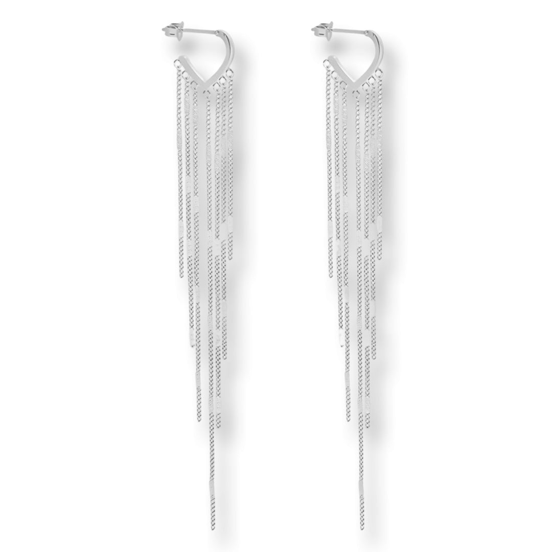 Stainless steel waterproof Long Tassel Earrings