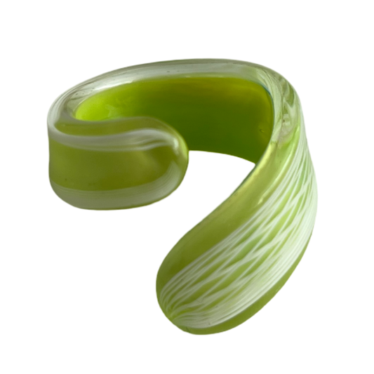 Green Murano glass ring