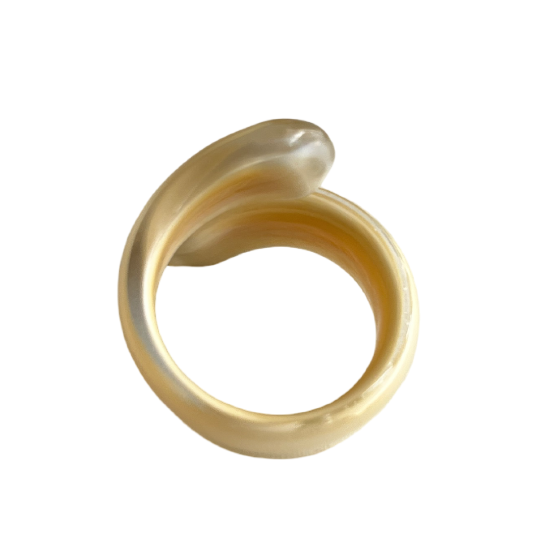 Beige Murano glass ring
