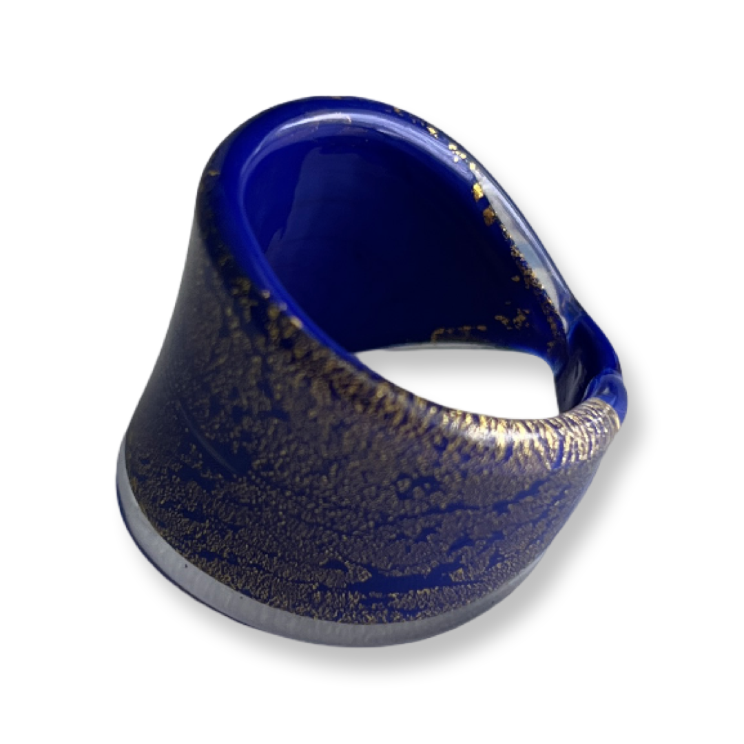 Blue Murano glass ring