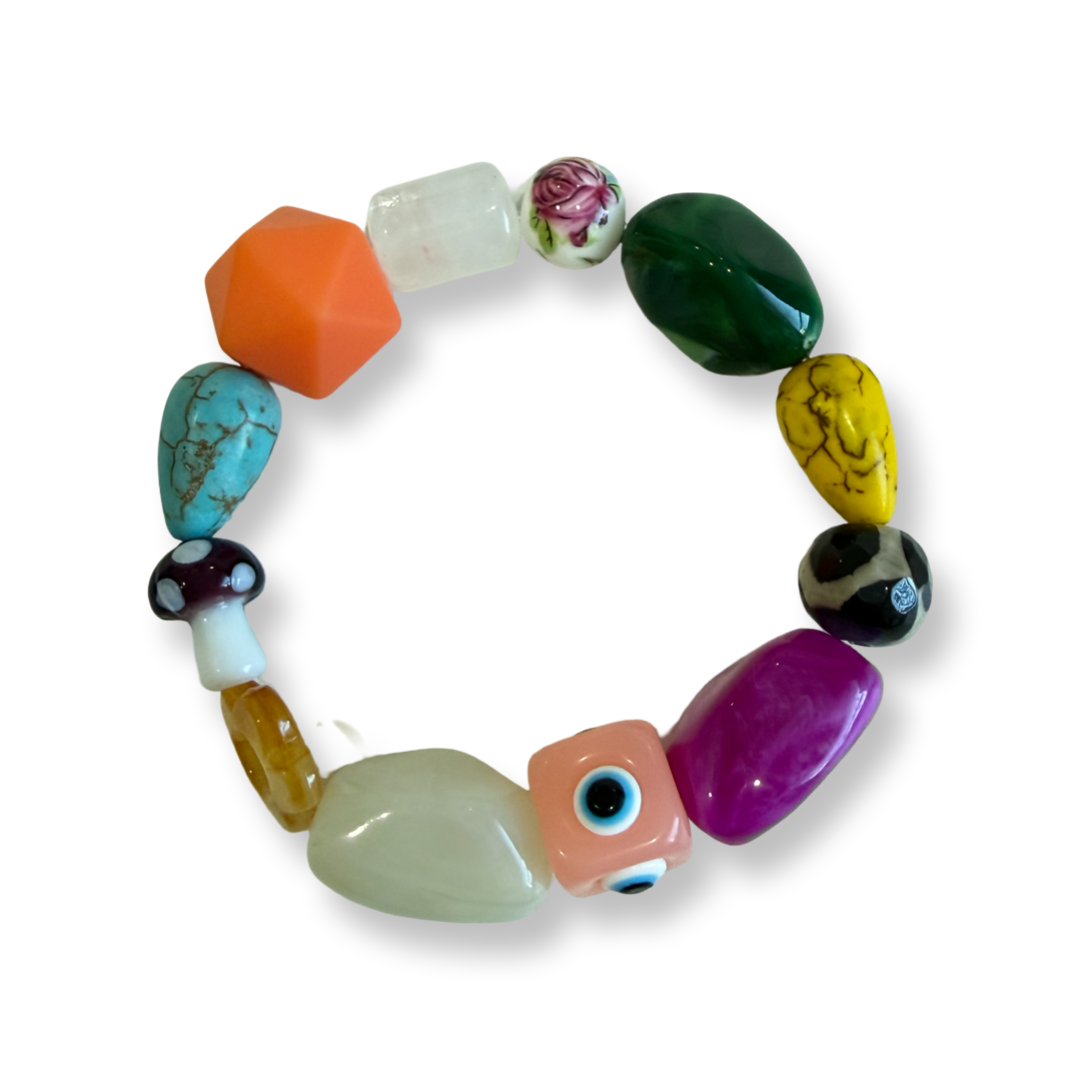 Handmade Beaded elastic colorful bracelet