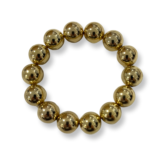 Gold acrylic beaded bracelet