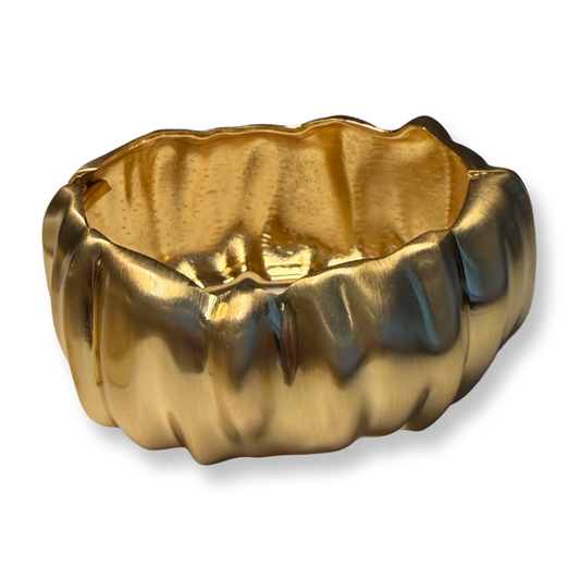 Chunky Textured Matte Open Hinged Bangle Bracelet