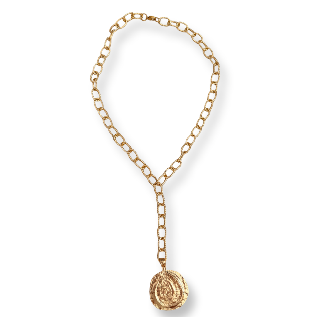 Stainless steel Chunky Chain Coin Pendant