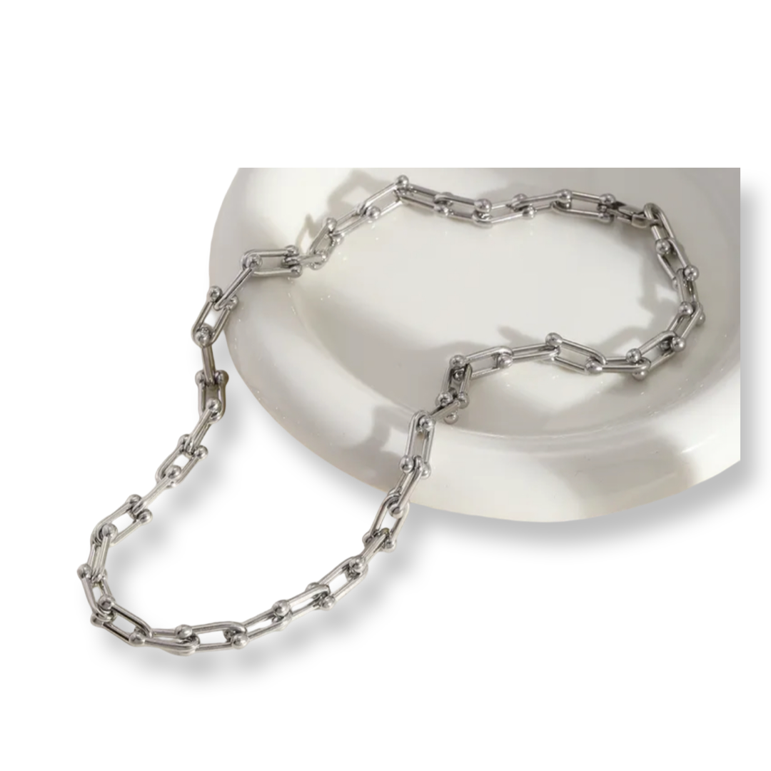 Stainless steel Horseshoe Chunky Chain Necklace