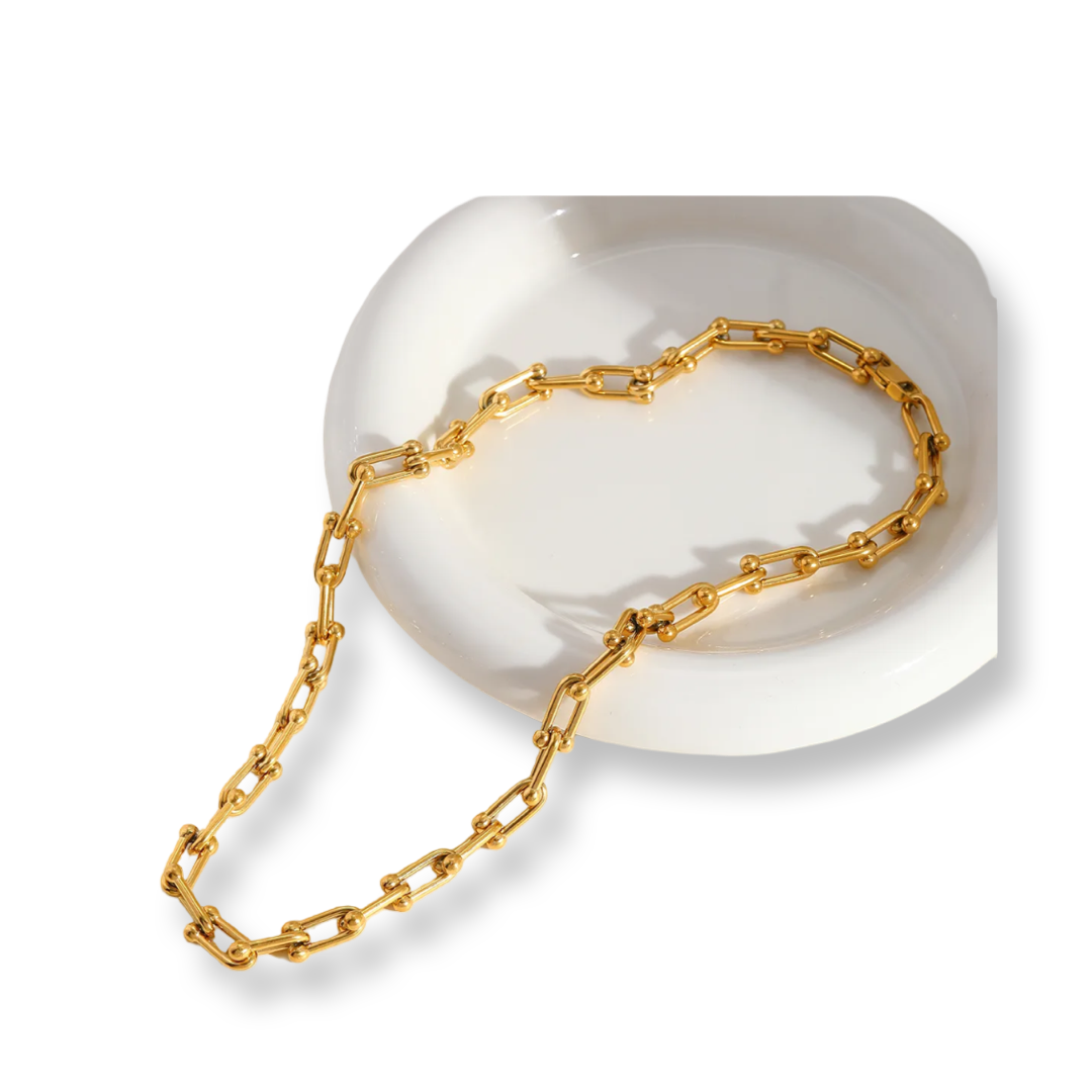 Stainless steel Horseshoe Chunky Chain Necklace