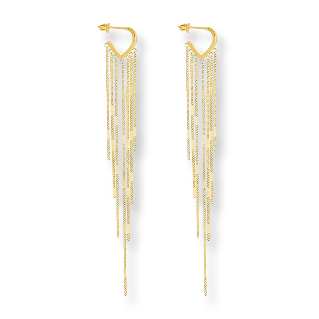 Stainless steel waterproof Long Tassel Earrings