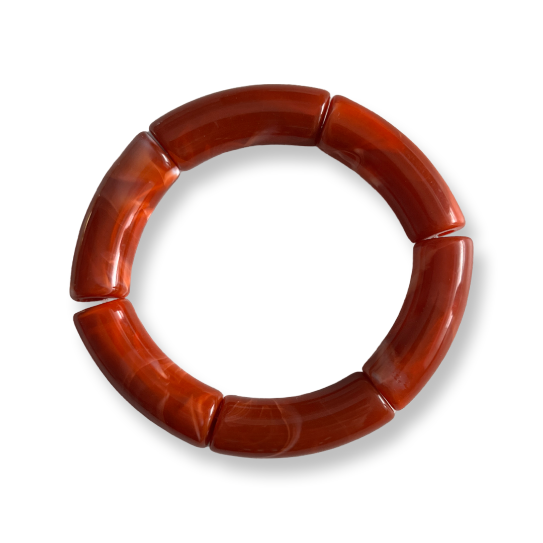 Acrylic Bamboo Tube Bangle Elastic Bracelets