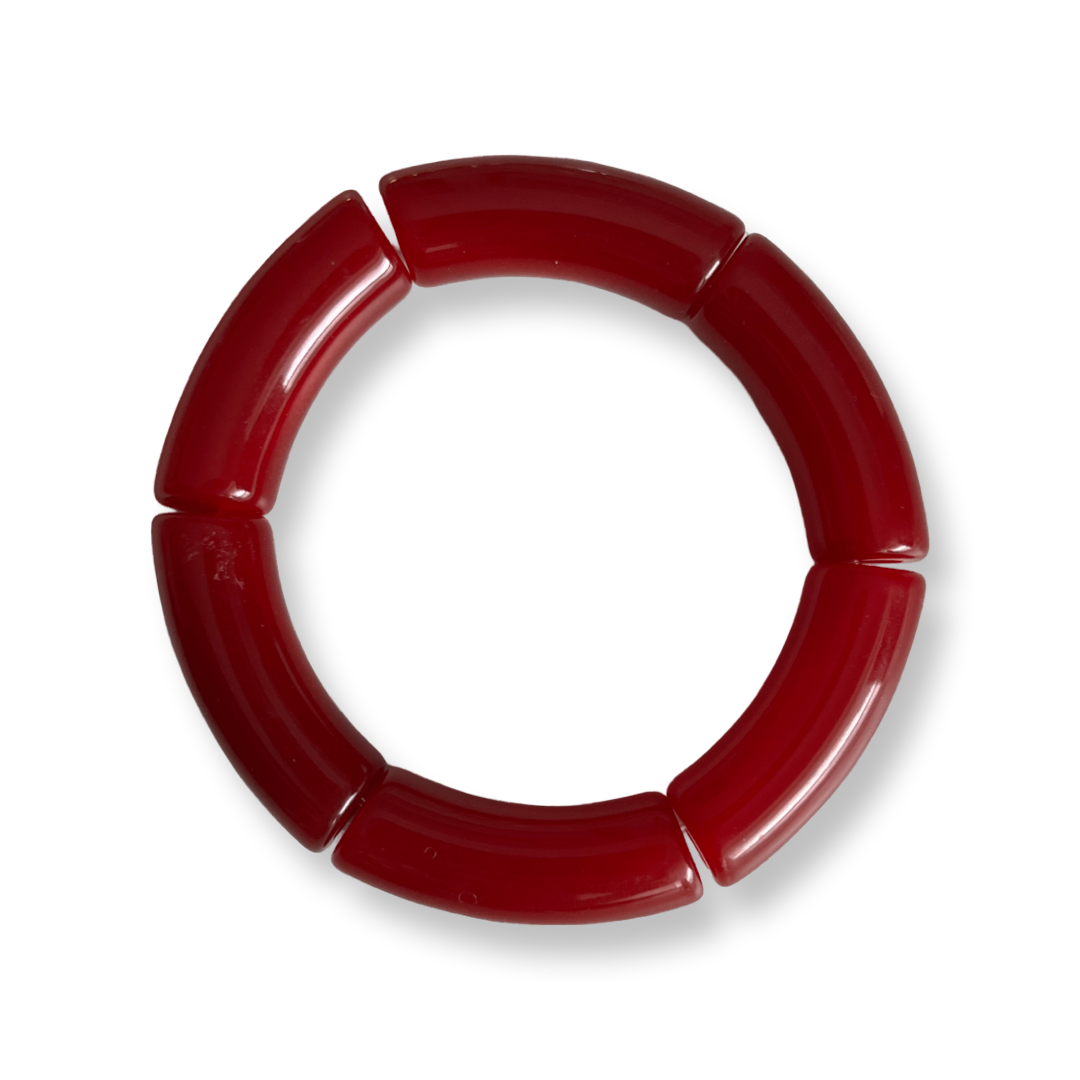 Acrylic Bamboo Tube Bangle Elastic Bracelets