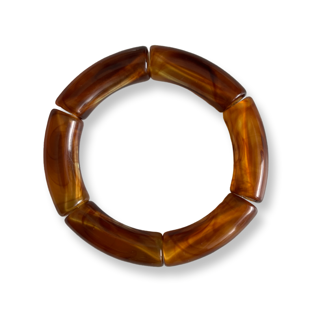 Acrylic Bamboo Tube Bangle Elastic Bracelets