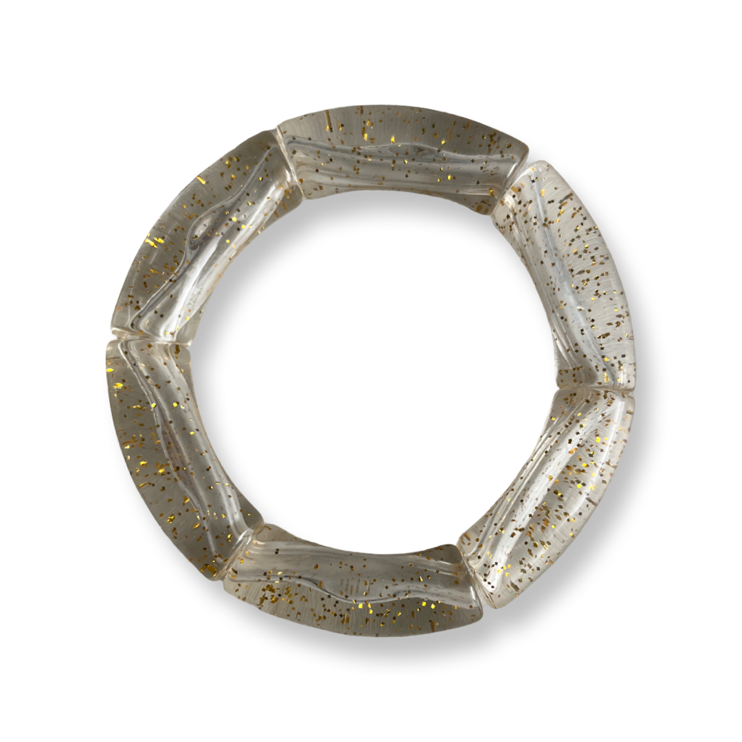 Acrylic Bamboo Tube Bangle Elastic Bracelets