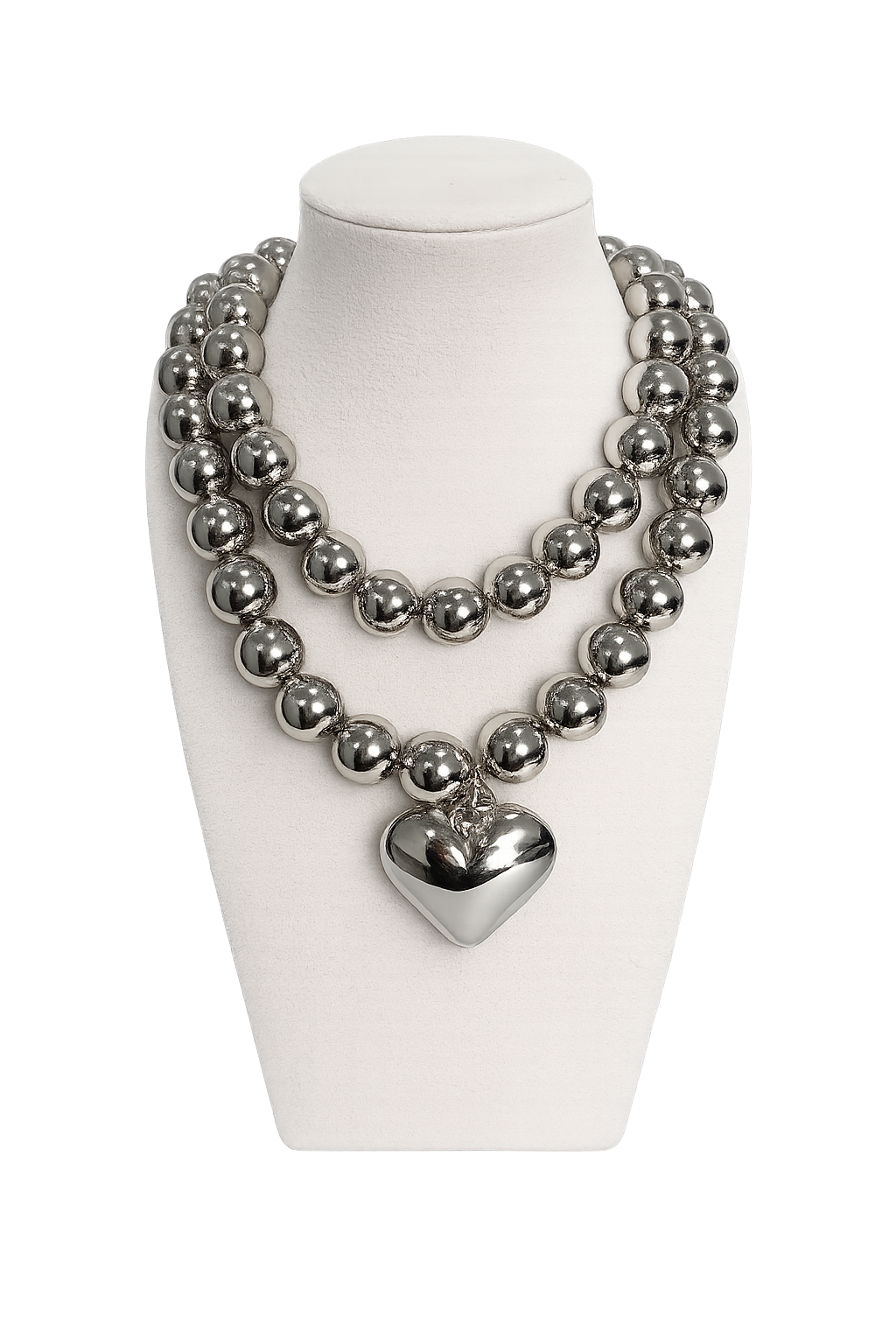 Double chunky heart necklace