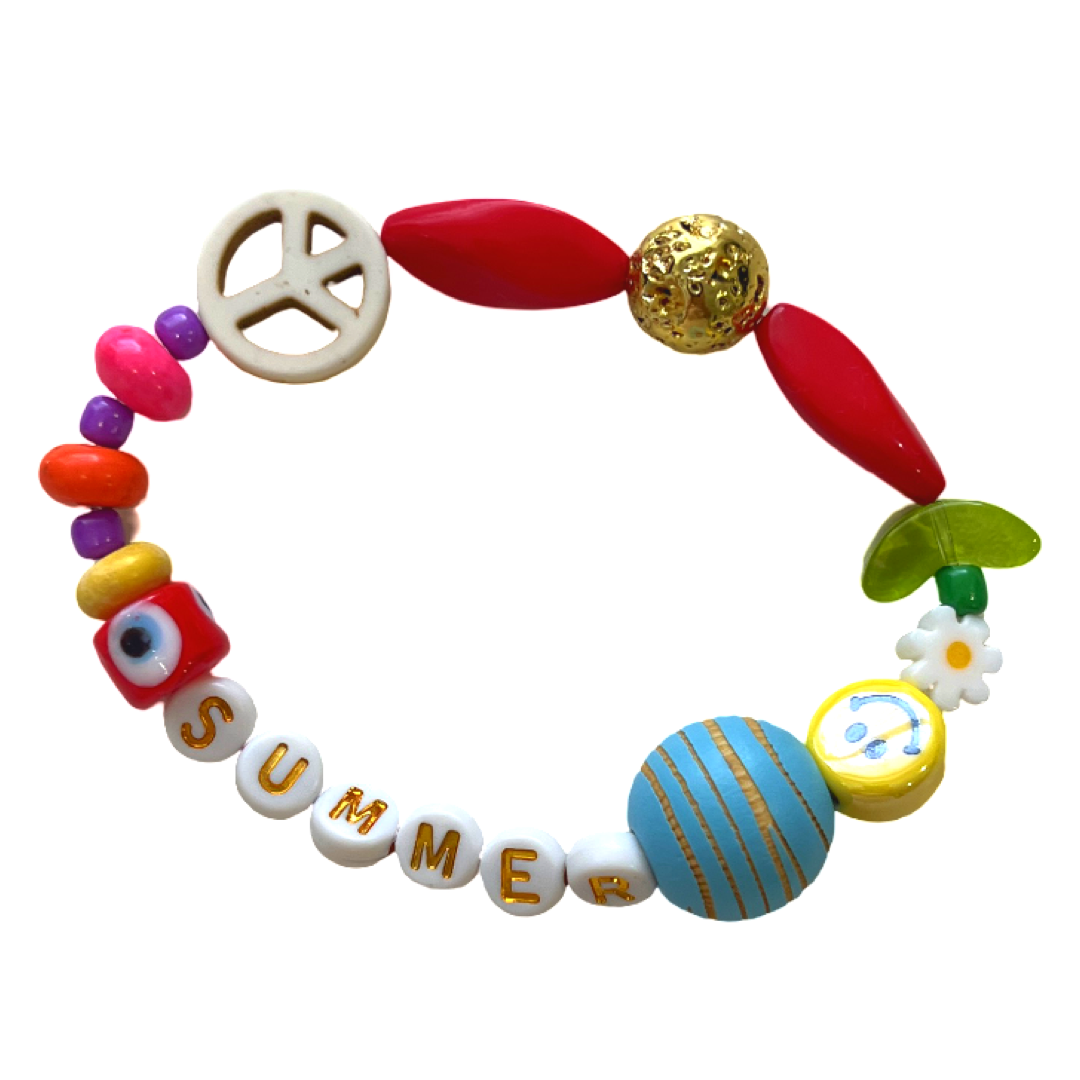 Beaded elastic bracelet