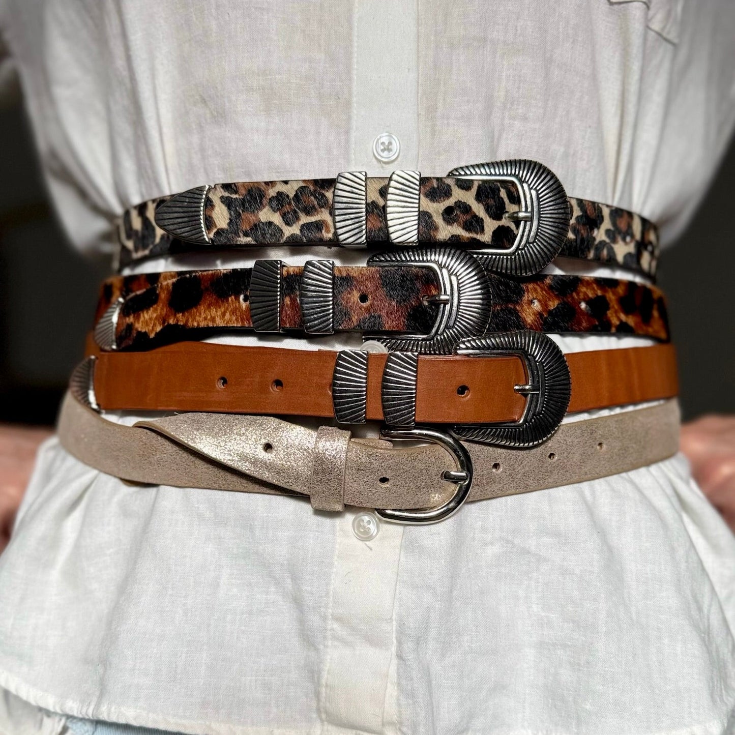 Sara handmade leather belt from Buenos Aires